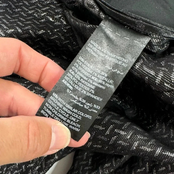 New White House Black Market The Slim Ankle Pants Metallic Black - Picture 4 of 9